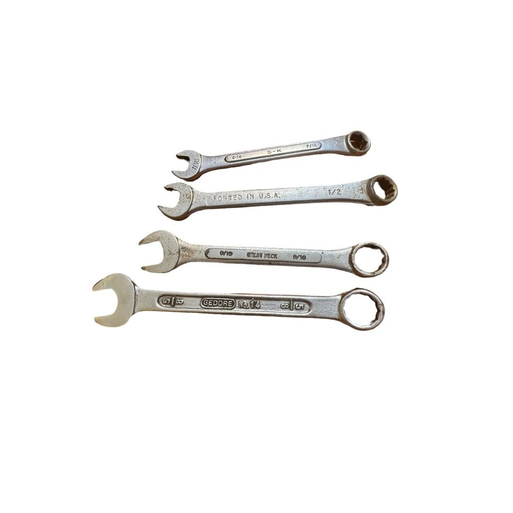 Lot of 4 Combination Wrenches 1/2 7/16 9/16 5/8 Gedore SK Tools Great Neck